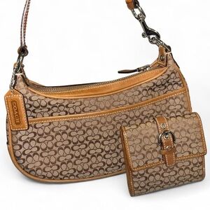 COACH Y2K ‘02 Signature Brown Shoulder Bag & Dustbag